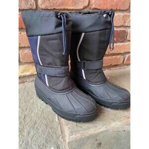 LL Bean Kids Northwoods Snowboots -5- Black/Blue - Like New!